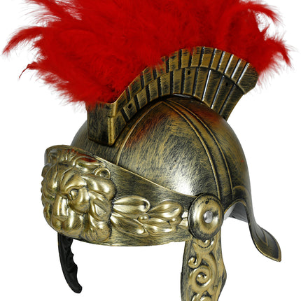 Casco Romano Rojo Oro Hombre