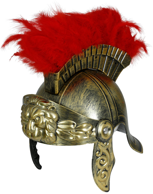 Casco Romano Rojo Oro Hombre