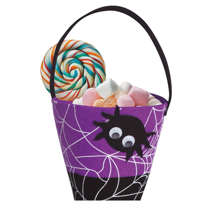 Cubo de caramelos de Halloween Araña 25cm