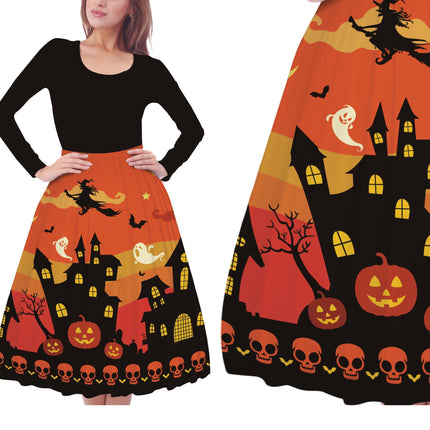Falda naranja de Halloween