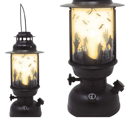 Linterna Halloween Negra Con Luz 30cm