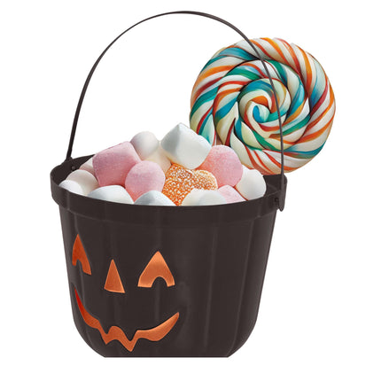 Cubo de caramelos de Halloween negro Calabaza 20cm