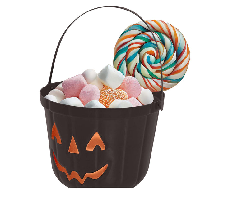 Cubo de caramelos de Halloween negro Calabaza 20cm