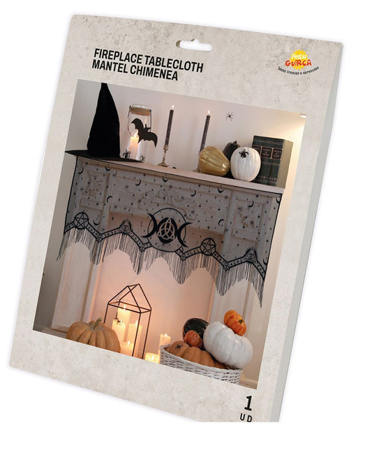 Cortina Halloween Flecos Grises 1,55m