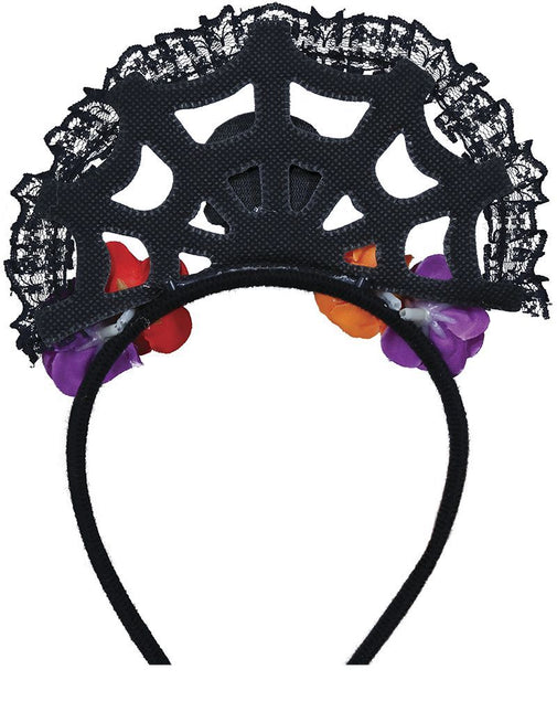 Diadema Día De Los Muertos Flores y Calavera