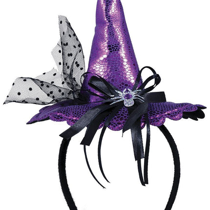 Cinta para el pelo morada Sombrero de bruja