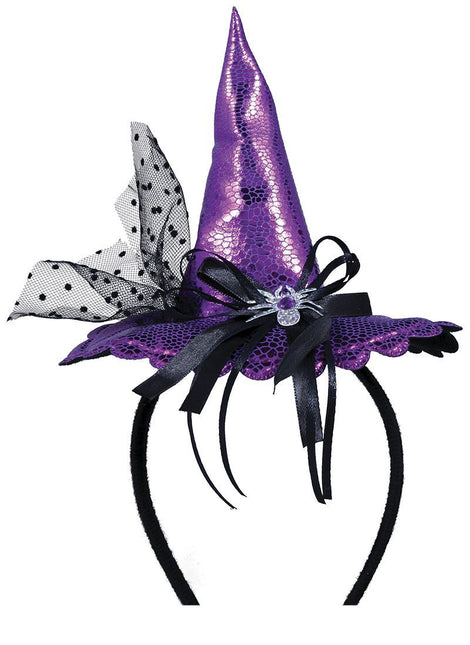 Cinta para el pelo morada Sombrero de bruja