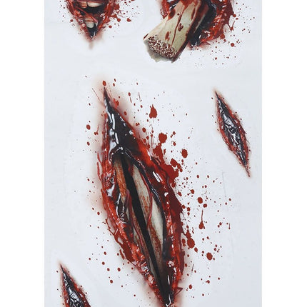 Tatuajes falsos de Halloween Heridas abiertas