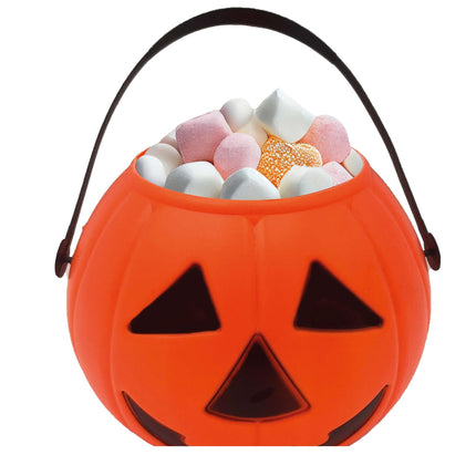 Cubo de caramelos naranja Halloween Calabaza 15cm
