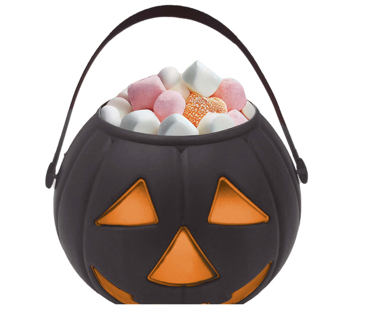 Cubo de caramelos de Halloween negro Calabaza 15cm