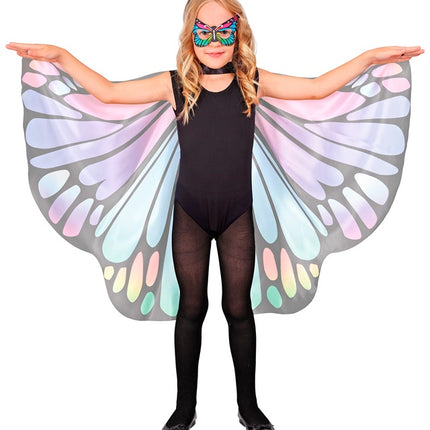 Máscara con Alas y Ojos de Mariposa Violeta/Rosa