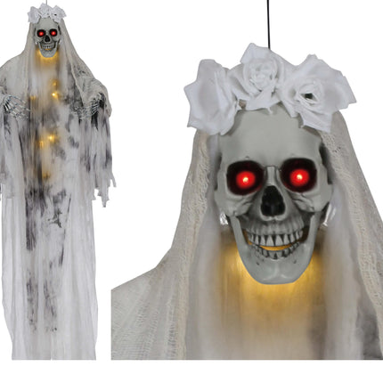 Muñeca de Halloween Esqueleto Novia 1,8m