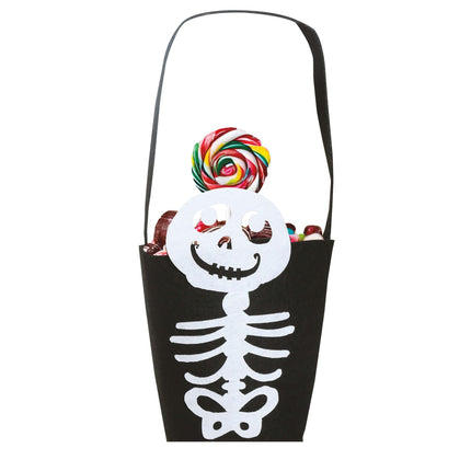Halloween Esqueleto Cubo Fieltro 14x18cm