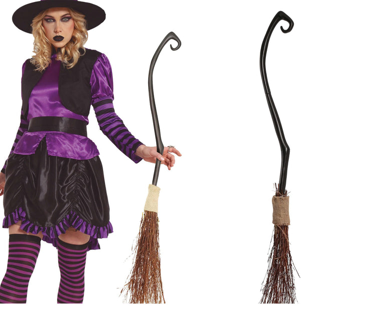 Escoba de bruja de Halloween 1,15 m