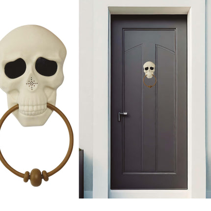 Manilla de Puerta Esqueleto de Halloween con Sonido 30cm