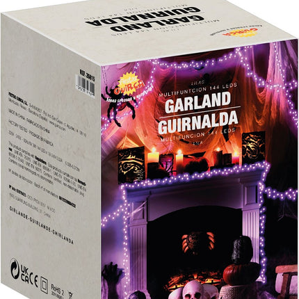 Guirnalda LED Halloween Lila 144 luces