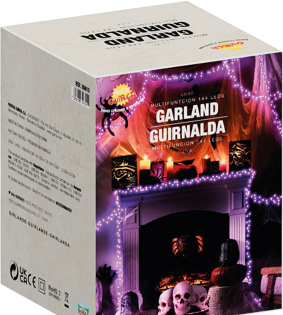 Guirnalda LED Halloween Lila 144 luces