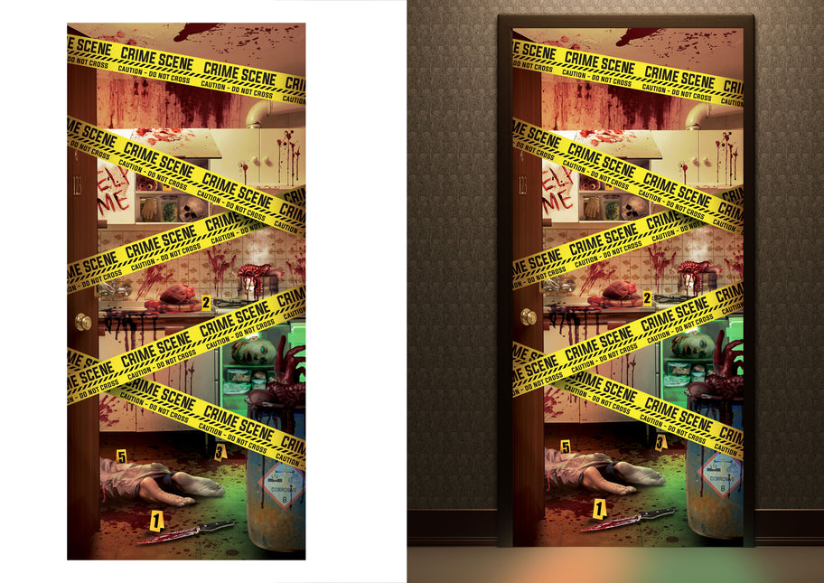 Cartel Puerta Halloween Escena del Crimen 1,8m