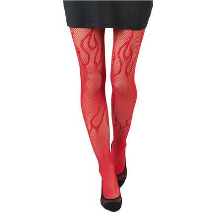 Medias de red rojas con llamas