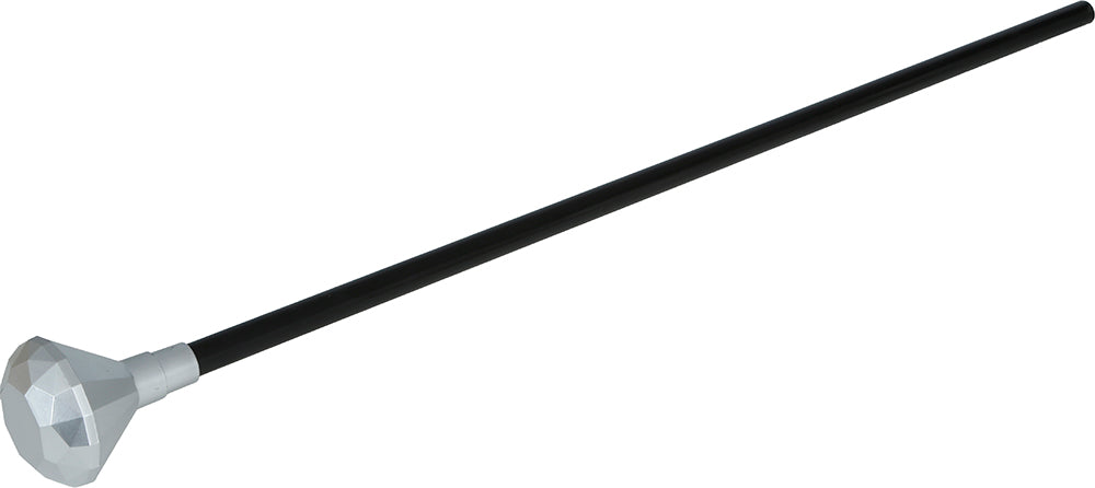 Bastón Plata Negra Pomo Diamante 85cm