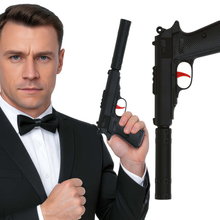 Pistola con silenciador 29 cm