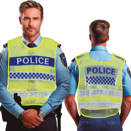 Chaleco amarillo de policía de tráfico, adulto