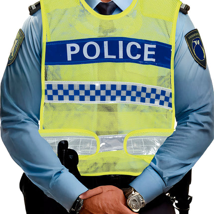 Chaleco amarillo de policía de tráfico, adulto