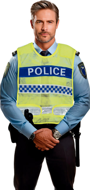 Chaleco amarillo de policía de tráfico, adulto