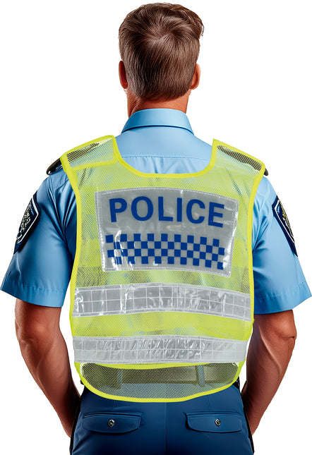 Chaleco amarillo de policía de tráfico, adulto