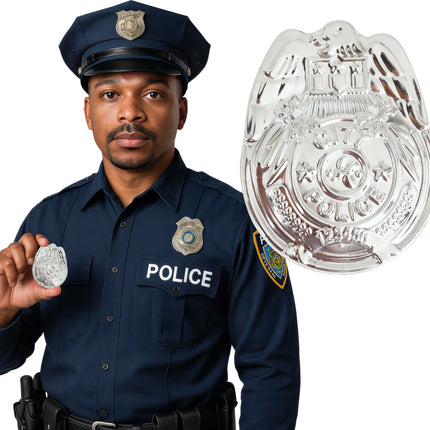 Insignia de Policía Plata 7cm