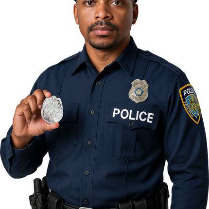 Insignia de Policía Plata 7cm