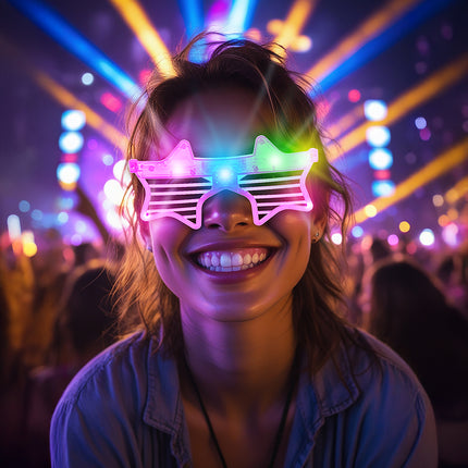 Gafas Estrella Rosa Con Luz