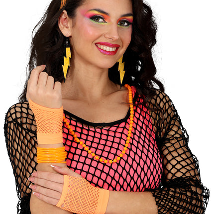 Neon 80S Juego de accesorios Naranja 5 piezas