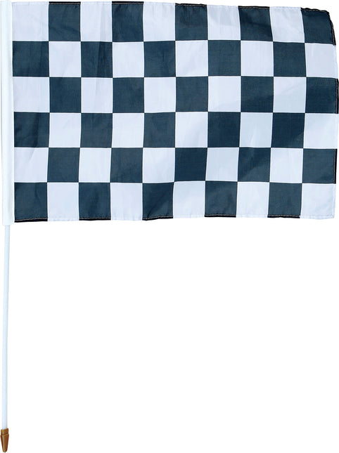 Bandera de Carrera Negra Blanca 45x30 cm
