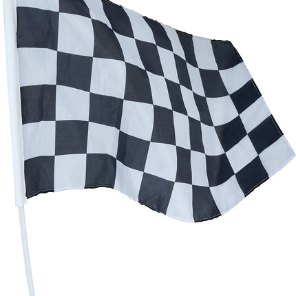 Bandera de Carrera Negra Blanca 45x30 cm