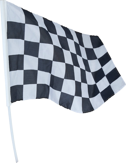 Bandera de Carrera Negra Blanca 45x30 cm