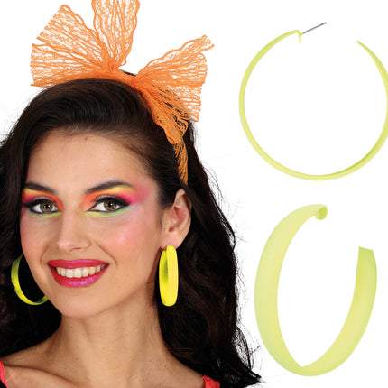 Pendientes de aro de neón