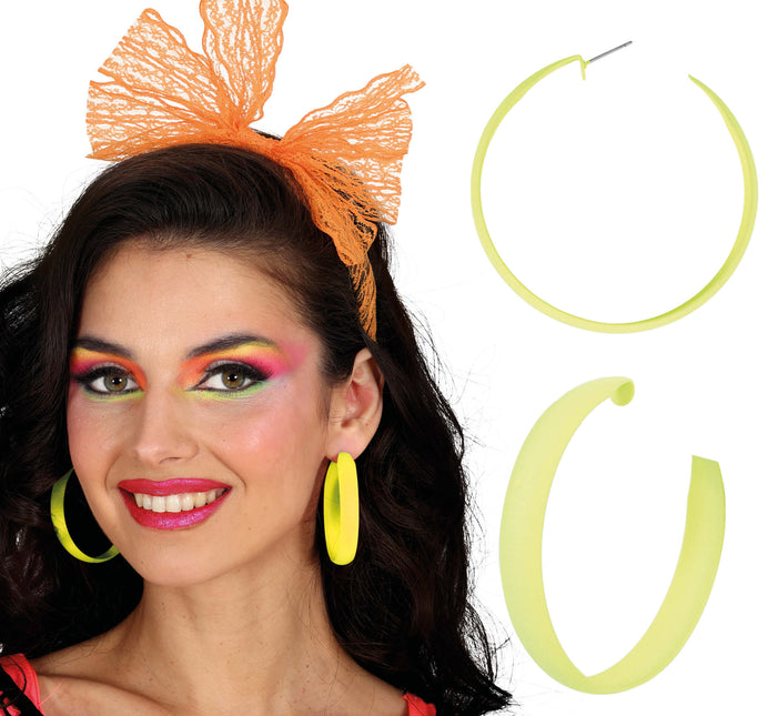 Pendientes de aro de neón