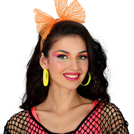 Pendientes de aro de neón