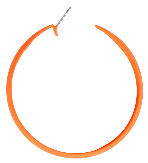 Pendientes de aro de neón naranja
