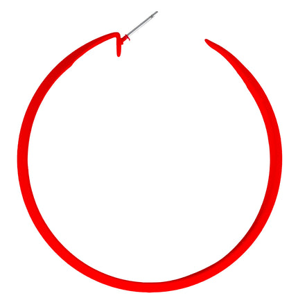 Pendientes de aro de neón rojo