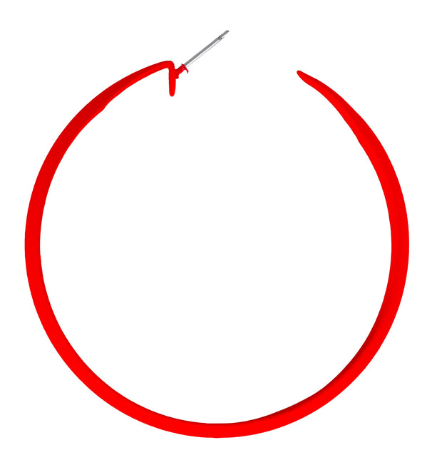 Pendientes de aro de neón rojo