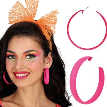 Pendientes de aro de neón