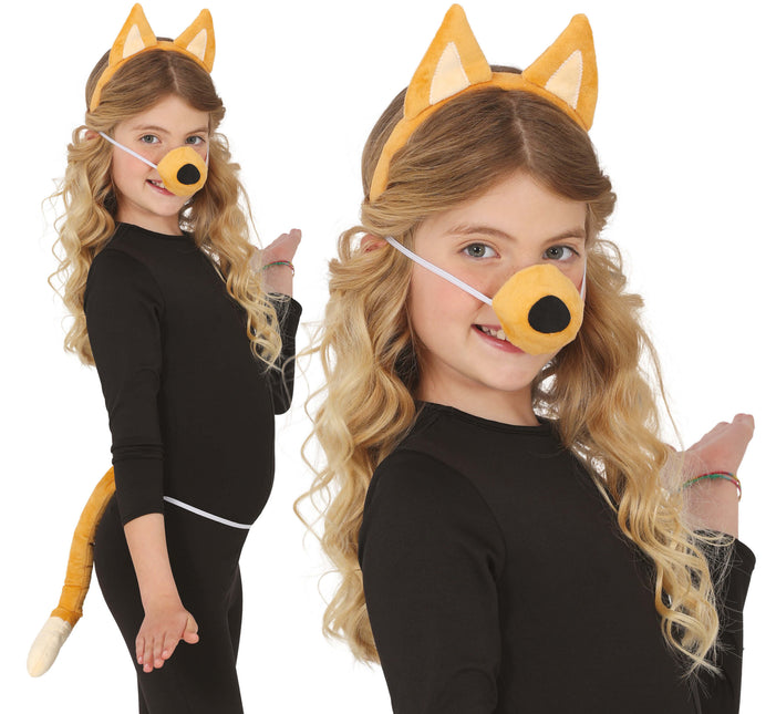 Conjunto de disfraz para perro Marrón 3 piezas