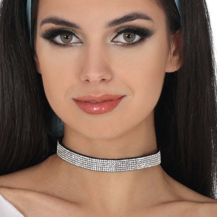 Collar de Plata Negra con Purpurina