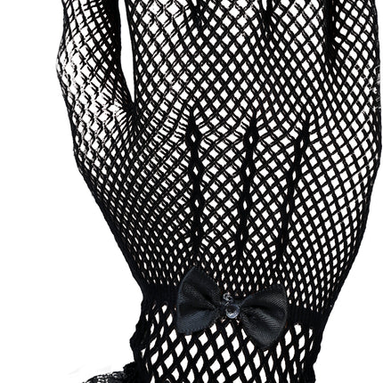 Guantes negros de encaje