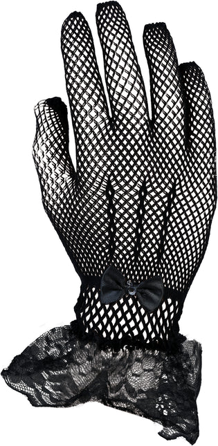 Guantes negros de encaje