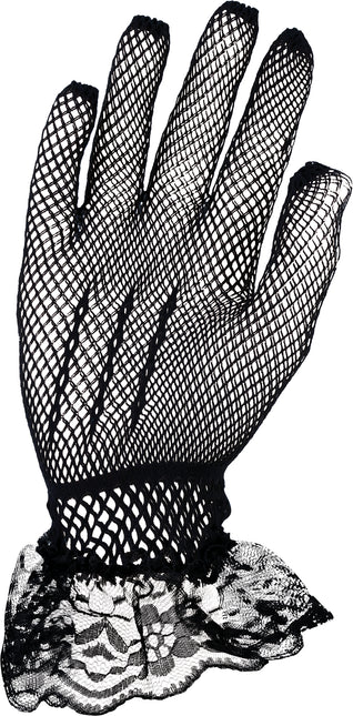 Guantes negros de encaje