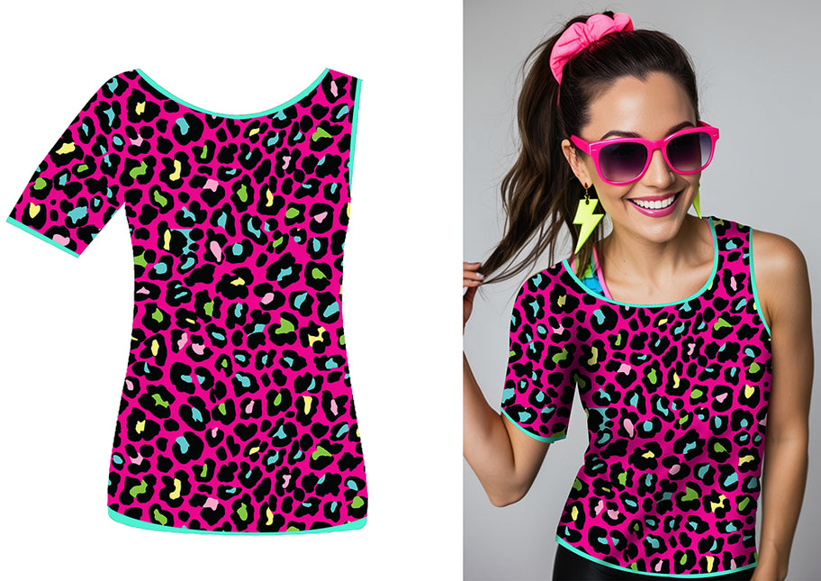 Camiseta leopardo años 80