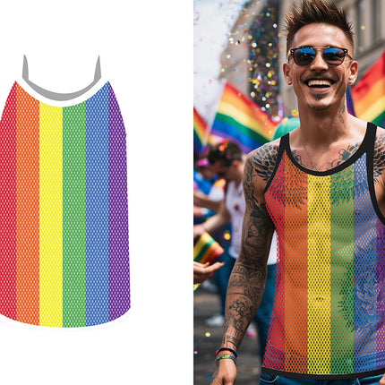 Camiseta de malla arco iris